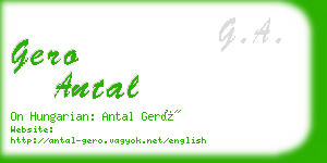 gero antal business card